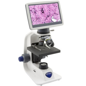 Optika Microscop B-159R-PLV, digital, mono , DIN, n-plan, 40x-1000x, X-LED 1W, 2 MP, 30fps, LCD, +head, akku