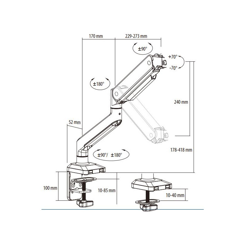 Euromex Braţ metalic articulat NexiusZoom stand NZ.9047